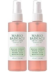 Mario Badescu Facial Spray with Aloe, Herbs & Rosewater, 4 Fl Oz (Pack of 2)