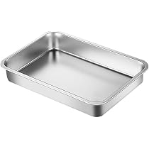 Amazon.com: Cuenca cuadrada de acero inoxidable para bufé, soporte ...