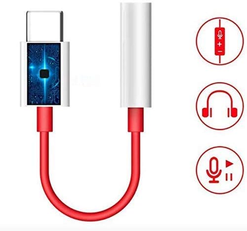 Meya Happy Type C to 3.5 mm Jack Audio Connector, Noise Cancelling Headphone Jack Converter Audio Adapter for One Plus 7/7 Pro / 1 + 6/1 + 6T