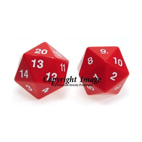 Big-Jumbo-20Sided-d20-RED-Dice--Bundle-of-2-Identical-Dice