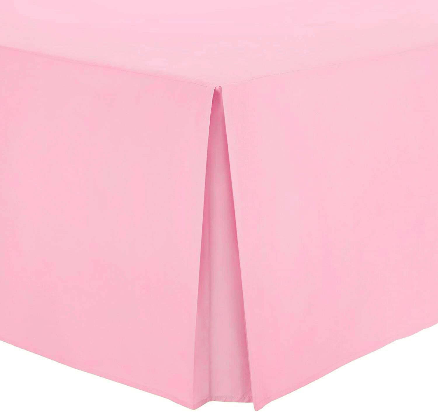 Comfy Nights Plain Pollycotton Percale Pleated Platform Base Valance (King, Pink)