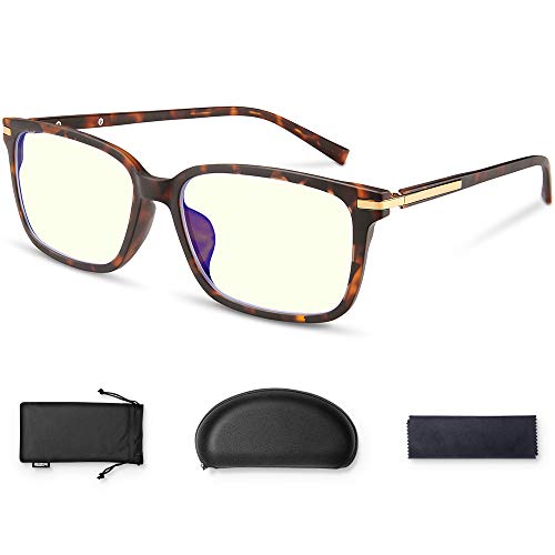 ESR Blue Light Blocking Glasses, Computer Reading Glasses, Prevents Eyestrain [Transparent UV Filter Lens] [TR90 Frame] Lightweight Blue Light Filtering Glasses for Men & Women - Brown