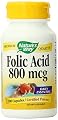 Nature's Way Folic Acid, 800mcg, 100 Capsules (Pack of 4)