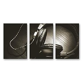 Microphone Home Artwork for Living Room Bedroom x 3 Panels