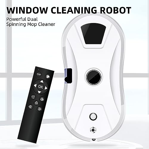5600pa Robot Window Cleaner with Automatic Spray Jet, 3 Cleaning Modes, Automatic Glass Cleaner, Intelligent Edge Detection, Remote Control, 10 Microfibre Cloths