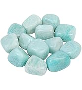 Crocon Amazonite Tumbled Stones and Crystals Bulk 13 Pieces Set for Chakra Reiki Crystals Polishe...