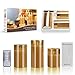 Flameless Candles LED Flickering Fake Candle for Room Decor Home Decorative Battery Operated Remote Control Tan Glass 3 Pack