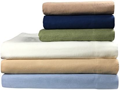 Flannel Fitted Sheet, Queen, White, 100% Brushed Cotton, All Around Elastic, 1 Fitted Sheet (60"x80") Fitted White