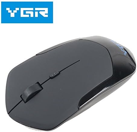 YGR 2.4G Slim Wireless Optical Mouse And Gaming Mouse ,Blue.Red,Black. (black)
