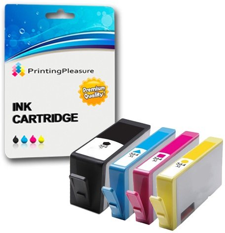 Printing Pleasure SET of 4 Compatible Printer Ink Cartridges for Deskjet 3070A 3520 Officejet 4610 4620 Photosmart 5510 5514 5515 5520 6510 6520 B110a Plus B209a B210a | Replacement for 364XL