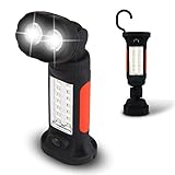 Portable Led Flashlight Magnetic Swivel Garage Work Light with Hook Super Bright