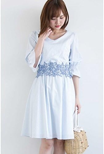 Amazon プロポーションボディドレッシング Proportion Body Dressing バイカラーレースワンピース ブルーストライプ 3 ワンピース チュニック 通販