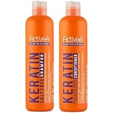 Keratin Hair Shampoo and Conditioner Kit 16 oz | Keratin-straightened and chemically treated hair by Activee Professional