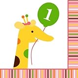 16-Count Paper Beverage Napkins, Sweet at One Girls