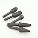 Rocaris 5 Piece Rotary File Rasp Carbide Burrs Set – Wood Carving Bits – Ball, Oval, Cylinder, Large Tree, Small Tree, Grinding, Polishing, Carving, Trimming, 1/4 Shank Fits All Drills