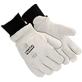 RefrigiWear Insulated Cowhide Freezer Dexterity Gloves – Unisex Adult Cold Weather Work Gloves Durable Leather Safety Cuff
