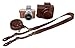 Bottom Opening Version Protective PU Leather Camera Case Bag For Olympus PEN Lite E-PL8 EPL8 with 14 - 42mm EZ F3.5-5.6 Lens with Strap Belt and Storage Card Case Dark Brown