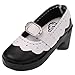 Jili Online 1 Pair Black PU Leather Lolita Strap Shoes Block Heel Mary Janes Shoes for 1/3 BJD SD AOD Dollfie Dolls