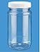 (Pack of 6) 8 Oz. Clear Plastic PET Round Wide-Mouth Jars with White Caps