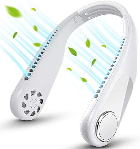 Neck Fans Battery RIYA Bladeless Neck Fan - 5200mAh Battery Operated Fan Rechargeable ...