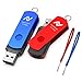 128GB USB 3.0 Flash Drive, 2 Pack 128 GB Thumb Drives with Led Light and Lanyards, High Speed 128gig Multipack Rotatable Jump Drive for Backup Storage Zip Drives Memory Stick - Blue/Red primary