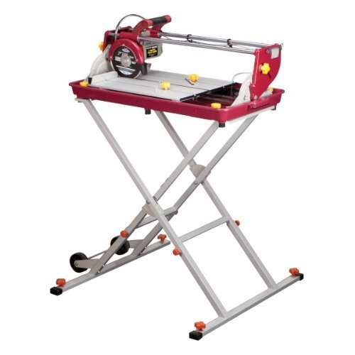 7 inch Bridge Tile Saw 1.5 HP with Miter Gauge and Splash Guard; Cuts masonry up to 20 in. long, 14 in. diagonal