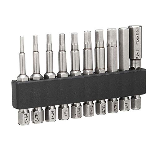 Shuohu 10Pcs 50mm 1/4" Hex Wrench Head Allen Bit Drill Quick Release Impact Driver
