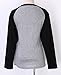 Womens Long Sleeves Raglan Sleeve Splice Pullover Shirt Top Casual Hoodie Sweatshirt