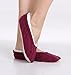 Pembrook Ladies Cable Knit Slippers - Cherry - Medium (7-8) - Ballet Style with Non-Skid Sole - Faux Shearling Lining and Suede Sole - Great Plush Slip On House Slippers for adults, women, girls