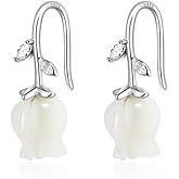 Reffeer Solid 925 Sterling Silver Flower Crawler Cuff Earrings Wraps for Women Teens Flower Wrap Earrings Climber