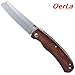 Oerla EDC Small Pocket Folding Knife with Rosewood Handle Razor Style Every Day Carry Survival Tactical Camping Hunting Folding Knives