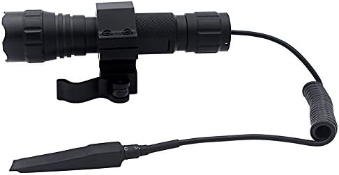 Royitay 1000 Lumens CREE LED Flashlight Torch with 25mm Ring Quick Release Offset Mount and Pressure Switch for Hunting Camping