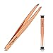 AUMELO Slant Eyebrow Tweezers - Professional Stainless Steel Slant Tip Tweezer - Precision Eyebrow Tweezers for Your Beauty - Rose Gold