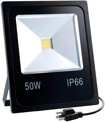 Wosen 50W LED Flood Light, Waterproof IP66, 4000lm, 5000K Daylight White, Super Bright Outdoor LED Flood Lights for Playground, Garage, Garden, Lawn and Yard Model No.PJ1011