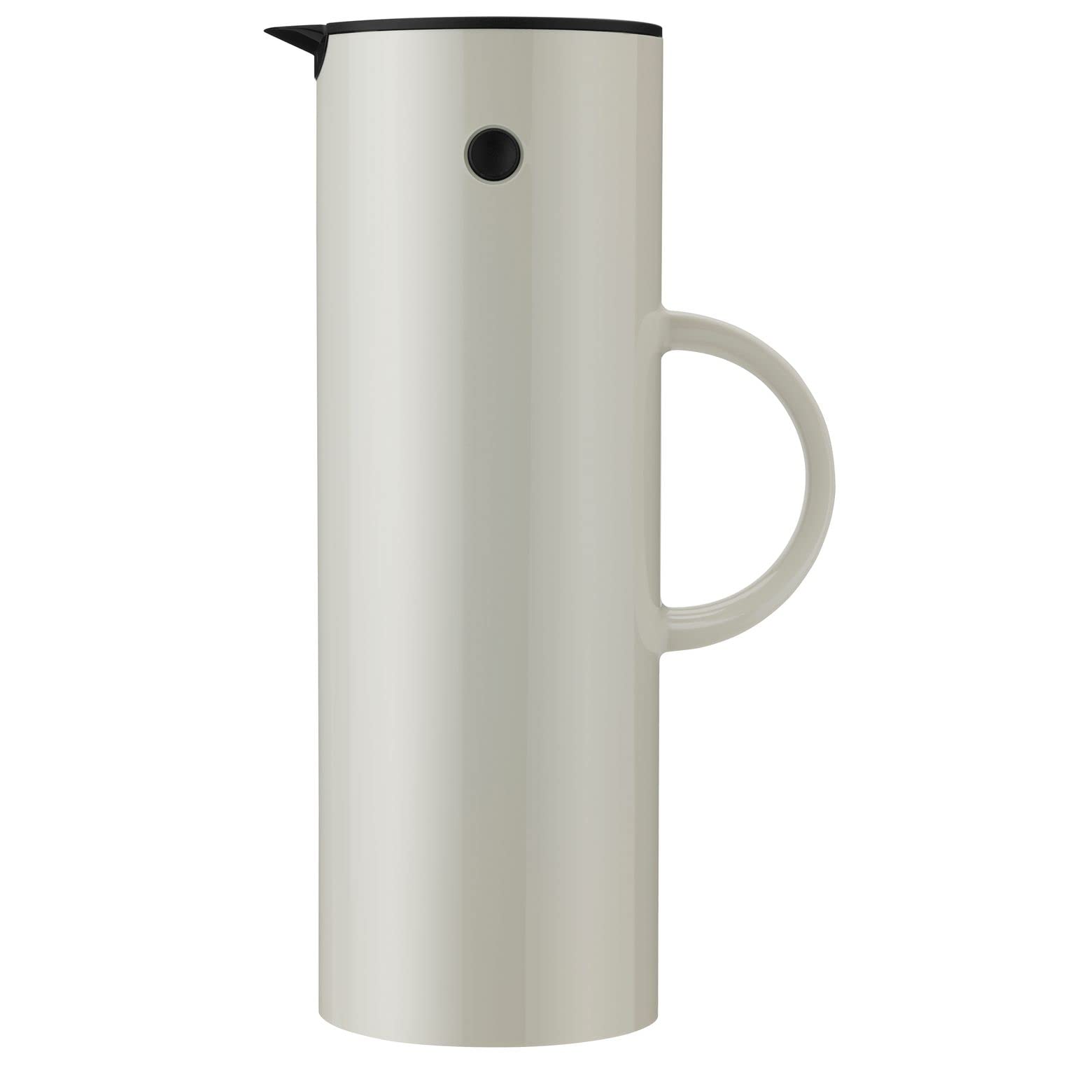 Stelton EM77 Vacuum Jug 1 L Sand - Erik Magnussen Design Icon, Coffee & Tea Thermos with Rocker Stopper & Screw Cap, Keeps Liquids Hot or Cold, Danish Made Since 1977