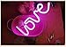 YiiY Neon Light Signs Pink Love Decor Light,Wall Decor for Chistmas,Kids Room,Wedding Party Decor, Bedroom, Pub,Valentine's Day