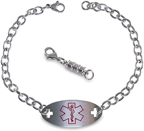 Max Petals - Warfarin Women's Medical Alert ID Identification Bracelet with Optional Magnetic Clasp