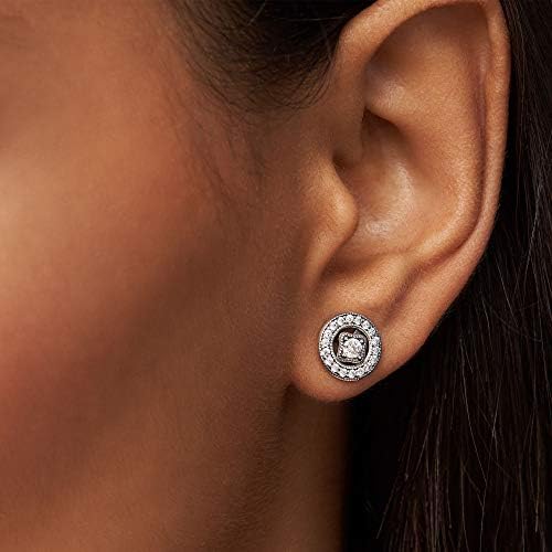 Pandora Jewelry Vintage Circle Stud Cubic Zirconia Earrings in Sterling