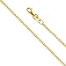 14k Yellow OR White Gold SOLID 1.2mm Flat Open wheat Chain Necklace with Lobster Claw Clasp