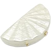 Acrylic Shell Shaped Bag Luxury Marble Clutch Evening Purses for Women Glitter Handbag for Wedding Cocktail Party Prom
