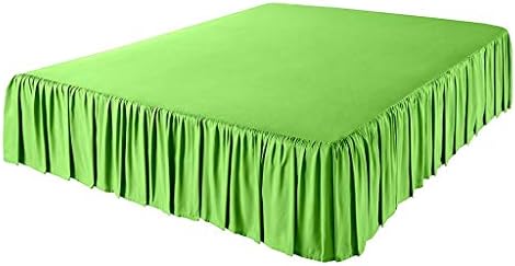 LuxuriousSheets 3 Side Coverage Ruffle/Gathered Bed Skirt with 16 Inch Drop Length (King, Solid Sage) 1500 Series Brushed Microfiber - Covers Bed Legs and Frame