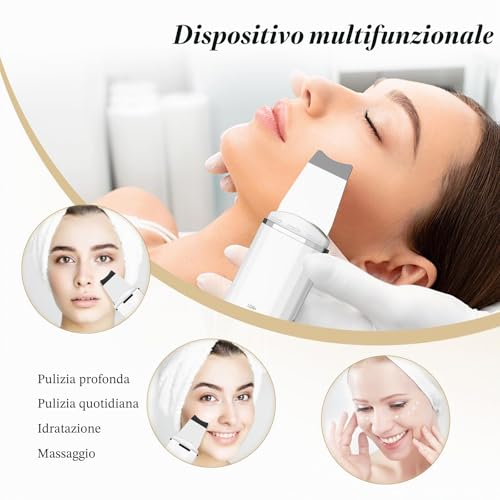 ANLAN Professional Ultrasonic Facial Cleansing Skin Scrubber for Deep Cleansing the Face Peeling and Care, 4 Modes Blackhead Removal, USB Rechargeable