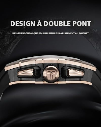 TSAR BOMBA Automatikuhr für Herren Luxuriöse Skelettuhr Barrel für Herren Mechanische Uhr, Wasserdicht BIS 50 Meter Analoguhr
