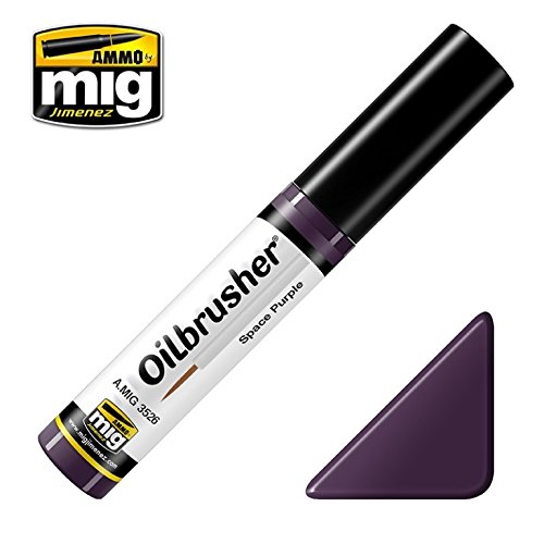 Ammo of Mig Oilbrusher Space Purple - Oil Paint with Fine Brush Applicator #3526