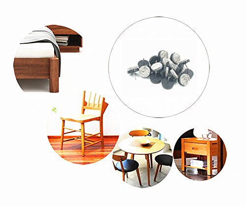 40pcs Furniture Felt Pad Round Heavy Duty Nail-on Slider Glide Pad Floor Protector for Wooden Furniture Chair Tables Leg Feet(Dia 0.7"/18mm,Black)