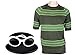 Kurt Cobain Sweater + Sunglasses Set Green Short Sleeve Shirt Costume Nirvana (M, white)