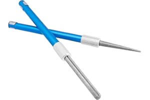 Eyech 2Pcs Serrated Knife Sharpener, Retractable Diamond Sharpening Rod Portable Pocket Knife Steel Sharpener Rod Multifuncti