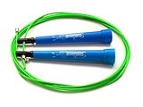 ULTRA LIGHT SPEED Jump Rope for Double Unders - Versatile Cable Speed Rope *w/FREE eBook* : : Fully Adjustable Length for All Sizes (Blue Handles/Green Cable)