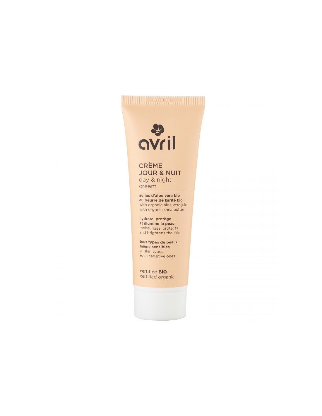 Avril Crème Jour et Nuit Certifiée Bio 50ml Pour Peau Normale, Peau Mixte, Peau Grasse, Peau Sèche