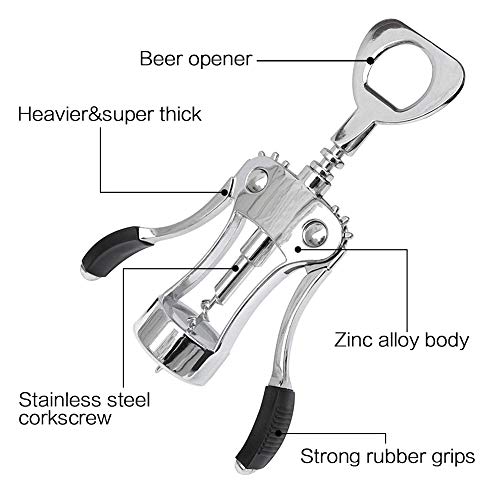 Foho Best Wing Bottle Opener Luxury Corkscrew with Stopper Set for Wine
